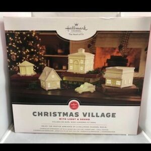 Hallmark Channel Christmas Village 5pc Lights and Sound Town Display Table Top
